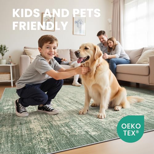 8x10 Area Rugs for Living Room, Non Slip Backing Washable Rug