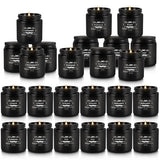 Scented Candle Set 24 Pack,Black, Candle for Home Scented, Odor Eliminating, Stress Relief, Long Lasting Soy Wax Gift Set