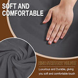 Velvet Papasan Chair Cover Slipcover – Stretch Round Saucer Cushion Cover, Fits 37-48 Inch, Washable Furniture Protector for Living Room, Dorm, Nursery (Grey, Medium)