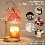 HAIDOLIANG Candle Warmer Lamp with Timer - Adjustable Height and Stepless Dimmable, Birthday Gifts for Women/Mom, Flower - Unique Teacher Appreciation Gifts (Pink)
