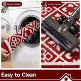 Christmas Indoor Door Mat Washable Red Xmas Dog Muddy Rug 2x3ft