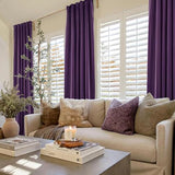 NICETOWN Purple Room Darkening Velvet Curtains, 84 inch Long, Living Room Back Tab & Rod Pocket Window Treatment Drapes Farmhouse for Theater, Set of 2, 52" Width