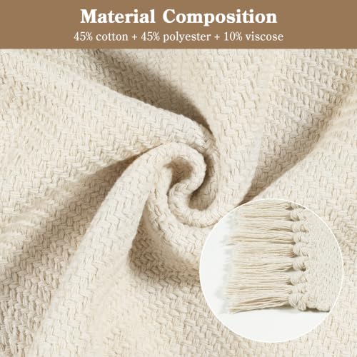 Collive 2' x 4.3' Boho Kitchen Runner Rug, White Washable Bathroom Rug