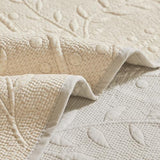 Leaf Floral Cotton Quilted Dog Couch Cover for Sofa Farmhouse Rustic Embroidered Sectional Couch Cover Soft Anti-Slip Sofa Slipcover Furniture Protector for Kids, Pets (Beige,28"x28")