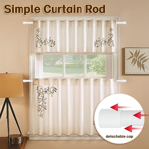 Curtain Rods for Windows 28 to 48 Inch, 5/8 Inch Matte White Curtain Rod Heavy Duty Small Drapery Curtain Rods Set with Brackets, Size: 23-52 Inch