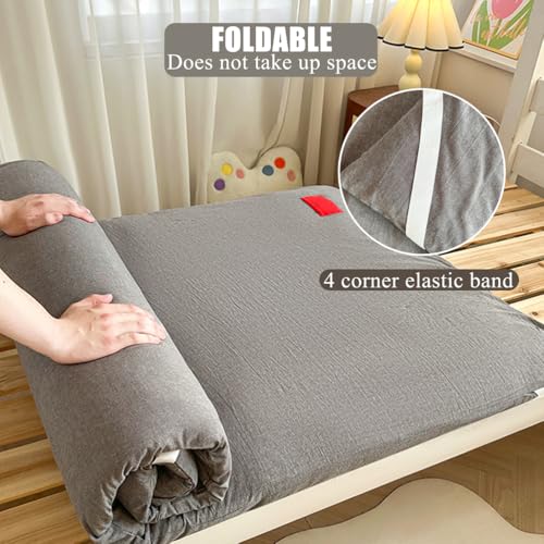 Bluea,90x200cm, 100% Cotton Futon Floor Mattress Cover with Zipper Traditional Japanese Floor Mattress Futon Cover Dustproof Mattress Protector Futon Slipcover for Bedroom Dormitory