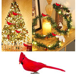 12 PCS Red Cardinals Ornaments Birds Christmas Cardinal Birds Clip for Christmas Tree Ornament Decorations, Arts and Crafts, Clip-On Style