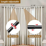 Corner Curtain Rod for Windows 30 to 136 Inches, L-shaped Curved Heavy Duty Corner Window Curtain Rods, Adjustable Renter Friendly 1 Inch Black Drapery Rods for Bedroom Living Room