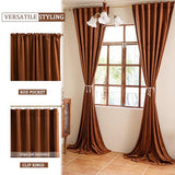 YOFUN 84 inches 2 Panels, Burnt Orange Blackout Luxury Velvet Curtains Thermal Insulated Heat Block Soundproof Window Panels Soft Drapes for Bedroom Living Room, Rod Pocket & Back Tab, W52 x L84