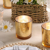 6 Pcs Large Gold Votive Candle Holders Tea Light Candle Holder Glass