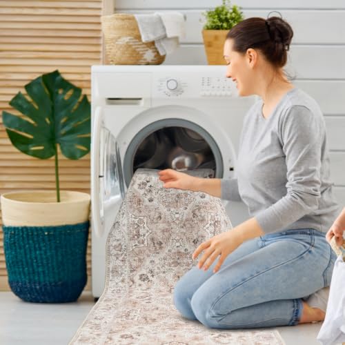 Washable Hallway Runner Rug 3x6: Non Slip Runner Rugs with Rubber Backing