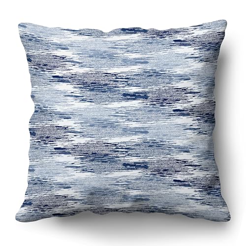 Americanflat 18x18 Throw Pillow with Sewn-in Insert - All-in-One Decorative Pillows - No Cover Needed - Soft and Durable Cushion for Bed or Sofa - Polyester - Blue and White