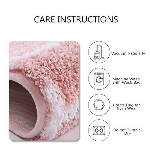 Lahome ABC Pink Round Rug for Girls Bedroom - 3ft Washable Small Classroom Rug Non Slip Alphabet Rug, Circle Nursery Rug for Kids Room, Cute Furry Plush Shaggy Crawling Play Mat for Children Toddlers