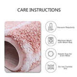 Lahome ABC Pink Round Rug for Girls Bedroom - 3ft Washable Small Classroom Rug Non Slip Alphabet Rug, Circle Nursery Rug for Kids Room, Cute Furry Plush Shaggy Crawling Play Mat for Children Toddlers