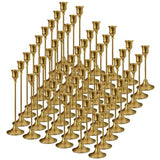 NLBTW 54 Pcs Brass Gold Candle Holder Bulks for Wedding Party Decor