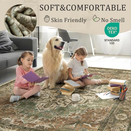 Washable Non-Slip Small Area Rug 16x24, Also a Door Mat or Pet Feeding Mat
