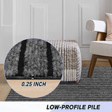 Custom Size Backed Non-Slip Area Rugs Runner, Easy Clean, Waterproof Runner Rugs for Hallway Entryway, Kitchen, Laundry, 2FT x 6FT, Gray Stripe