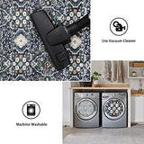 Washable 2x6 Hallway Runner Rug: Ultra Soft Runners for Entrance Kitchen Low Pile Foldable Carpet with Non-Slip Backing for Living Room Bedroom Bathroom Thin Carpet for Laundry Dining Room(Black,2x6)