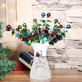 6PC Set 12" H Happy Colour Christmas Ornaments Sequins Ball Pick, Christmas Tree Decorations Christmas Tree Topper Star Home Office Perfect Party Decorations Gifts