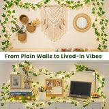 Ivy Vine String Lights, 23FT 73 LED Pre-Wrapped Faux Ivy Garland with Fairy Lights, USB & Battery Powered Leaf Lights for Bedroom Wall, Dorm Room, Classroom Decor, Warm White