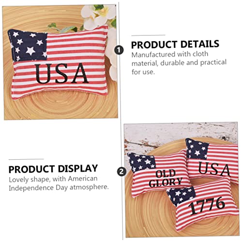 STOBAZA Patriotic American Flag Mini Pillow 3 Pack Decorative Throw Pillow for 4th of July Decor