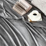 Hansleep Fleece Grey Throw XL Blanket, Super Soft Flannel Fuzzy Plush Cozy Blanket for All Seasons, Grey, Throw XL 50x70 Inches