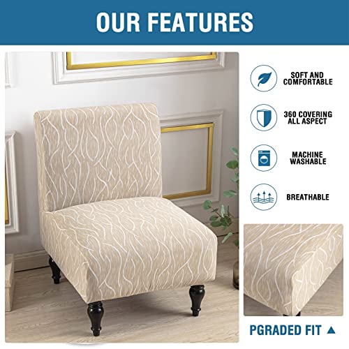 Eco-Ancheng Armless Chair Slipcover Removable Armless Accent Chairs Covers Washable Armless Slipper Chair Slipcover Printed Armless Chair Furniture Protector Covers for Living Dining Room Hotel