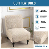 Eco-Ancheng Armless Chair Slipcover Removable Armless Accent Chairs Covers Washable Armless Slipper Chair Slipcover Printed Armless Chair Furniture Protector Covers for Living Dining Room Hotel