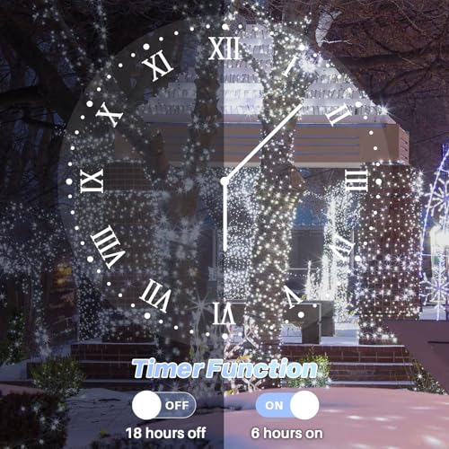 LAMPHOME White Christmas Lights Battery Operated, 34.1FT 100 LED Waterproof String Christmas Tree Lights with 8 Modes, Xmas Decorations for Indoor Outdoor Yard Wedding Home Decor