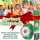 OWLCONIC Telling Time Teaching Clock - Bundled with Kids Watch. Learn to Tell Time Resources. Bright Shamrock Green
