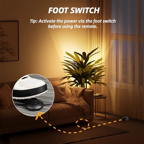 2 Pack Up Lights Indoor Floor Can Light, 6W 3000K GU10 LED Spotlights, Indoor Uplights for Home Accent, Plant, Artwork, 5.9FT Plug Cord & Foot Switch, Black