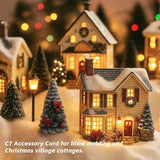 2 Pack Accessory Cord with LED Night Light Bulbs - White Cord with On/Off Switch Plugs - C7 led Bulb Warm White with Spare Fuse for Holiday Decoration and Craft Village House Decoration