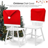 SEWACC 10pcs Christmas Chair Covers, Santa Claus Hat Chair Back Covers, Red Non-Woven Fabric Slipcovers for Christmas Holiday Party Decorations