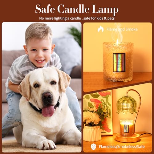 Flower Candle Warmer Lamp with Timer & Dimmer - Fits All Jar Scented Candles - Christmas & Mother's Day Gift for Women，Mom，Her