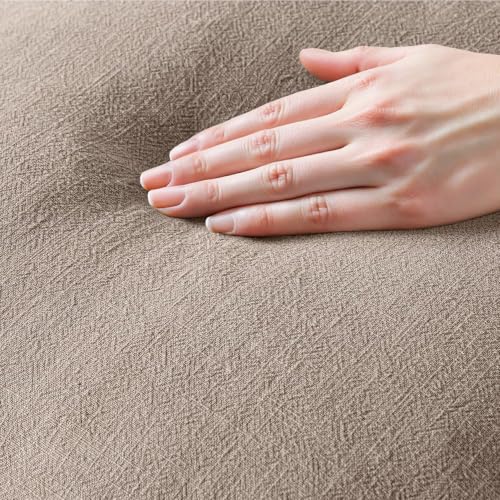 MIULEE Linen Fringe Decorative Fall Euro Throw Pillow Covers Dune 22x22