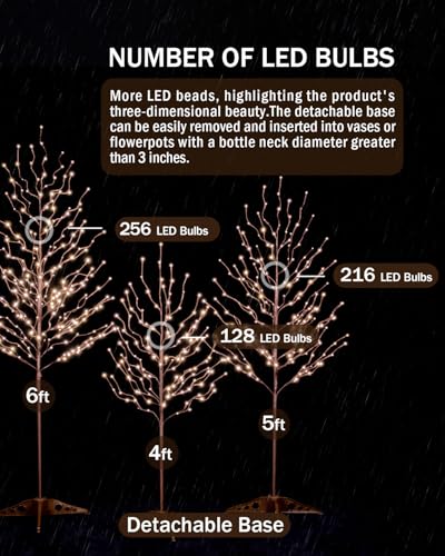 TYBEEU 5ft Star Light Tree with 216 Warm White LEDs for Holiday Decor - Dimmable, UL Certified, Waterproof - Ideal for Indoor and Outdoor Decoration