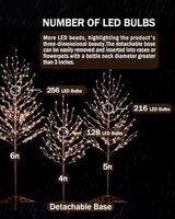 TYBEEU 5ft Star Light Tree with 216 Warm White LEDs for Holiday Decor - Dimmable, UL Certified, Waterproof - Ideal for Indoor and Outdoor Decoration