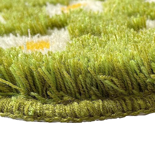 UKELER Green Moss Kids Rug, Soft Shag Round Rug for Kids Cute Moss Non Slip Washable Area Rugs for Nursery Dorm Room Bedroom Bedside Living Room Playroom 49'' x 47''