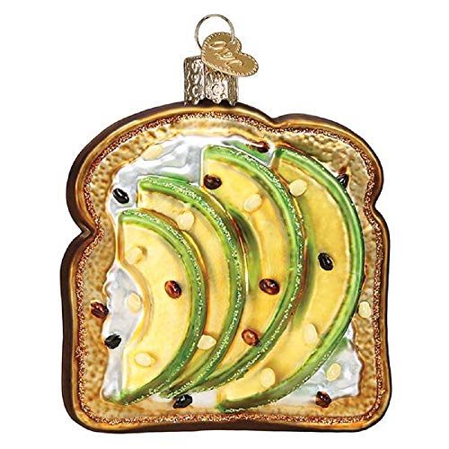 Old World Christmas Avocado Toast Blown Glass 2020 Unique Christmas Ornaments for Christmas Tree Decorations