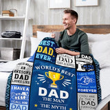 Dads Fathers Day Birthday Gifts Ideas - Dads Gifts from Daughter Son - Christmas Valentines Day Birthday Presents for Dad - Presents for Father Who Wants Nothing - Best Dad Ever Blanket 50"x60"