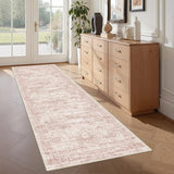 2x6 Runner Rug Non Slip,Washable Hallway Runner Rug,Pink