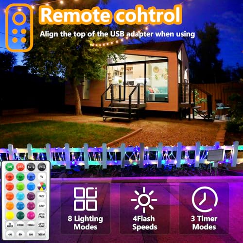 LED Rope Lights Indoor with USB Powered, 66ft 200 LED String Lights Outdoor Waterproof, Tube Lights with 16 Color Changing,Rope Lights for Outside Christmas, Garden, Party,Camping