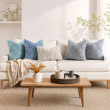 decorUhome Faux Fur Soft Dusty Blue Throw Pillow Covers 20x20 Set of 2