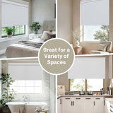 Sunoff Blackout Roller Shades Blinds Cordless for Windows Pull Down Room Darkening Door Blinds with Thermal Insulated Easy to Install for Living Room,Bedroom,Home,Office Bathroom White 23" W x 72" H