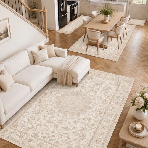 10x12 Washable Area Rug Vintage Soft Non Slip Living Room Bedroom