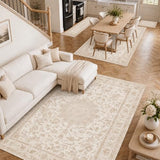 10x12 Washable Area Rug Vintage Soft Non Slip Living Room Bedroom