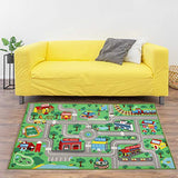 Yincimar Kids Play Rug for Playroom 5.2x3.3 ft Town City Road Map Car Mat Play Mat Educational Learning Carpet Area Rug for Boy Girl Toddler Bedroom Playroom
