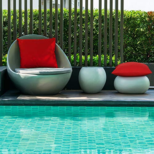 Boao 4 Pack Decorative Outdoor Waterproof Throw Pillow Covers Square Patio Balcony Garden Waterproof Cushion Case PU Coating Pillow Shell for Couch Bed Patio Sofa, 18 x 18 Inch(Red)