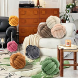 Knot Pillow Ball, Soft Plush Decorative Throw Pillow, Handmade Round Knotted Cushion for Sofa, Couch & Bedroom, Cute Home Decor Pillow (7.87 Inches, Ivory)
