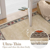 Lahome Modern Bordered Kitchen Runner Rugs Non Skid Washable, 2x6 Runners for Hallways Non Slip Ultra-Thin Hallway Rug, No Shedding Soft Carpet for Entryway Laundry Room Bedroom (2x6ft,Beige)